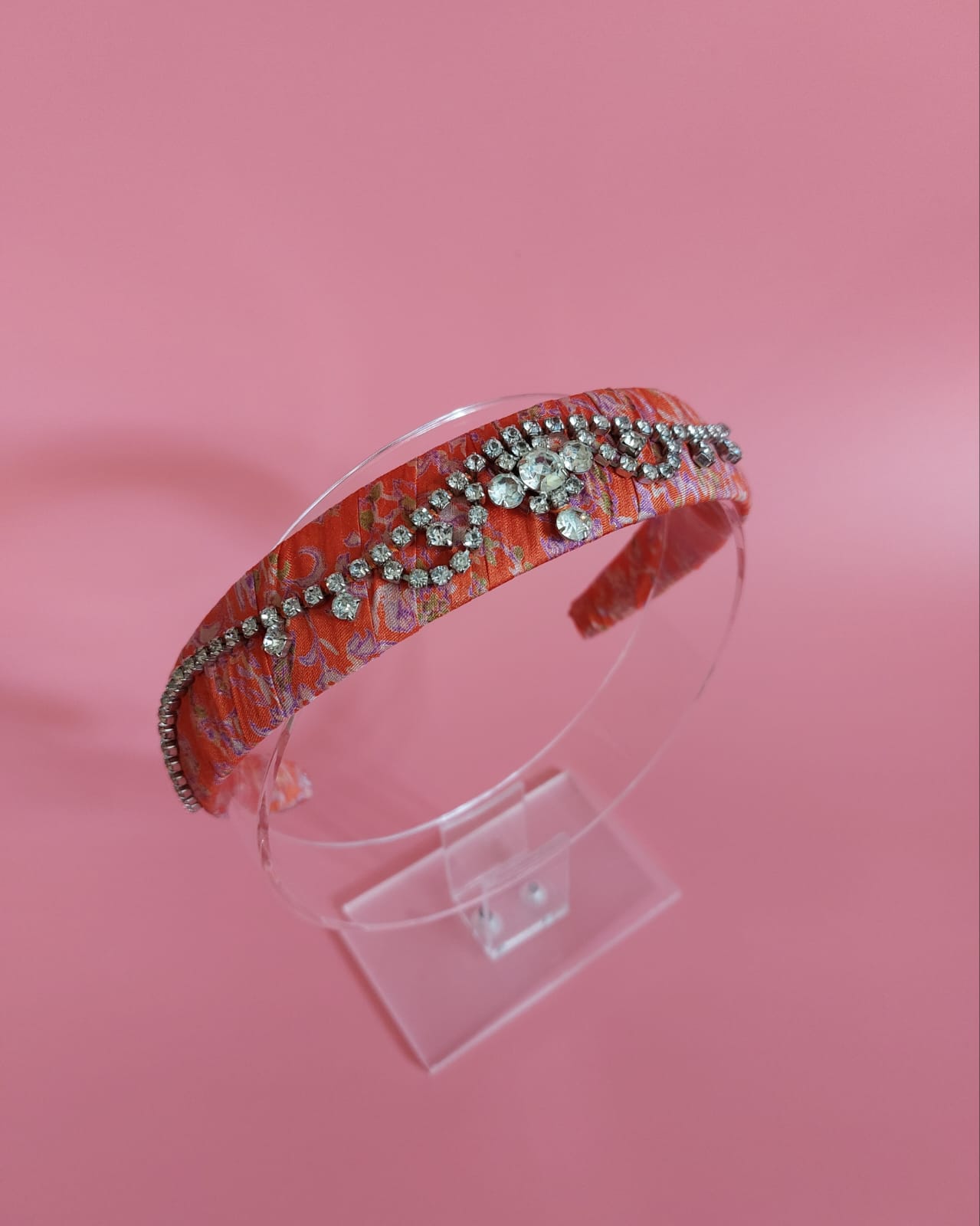 Vintage diamante and silk headband set