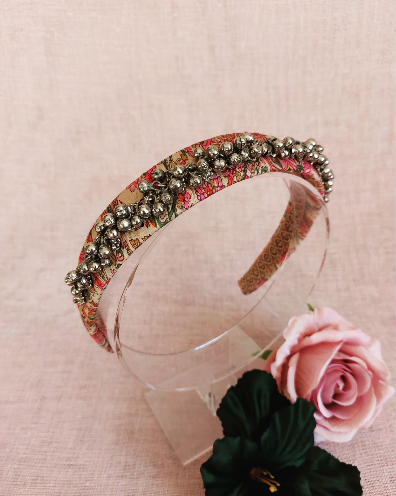 Vintage jewelled silk headband
